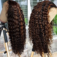 Xzz Ombre Highlight Lace Front Wigs Human Hair 1B30 Black And Brown Deep Wave Wigs Human Hair Honey Blonde Human Hair 13X4 Hd L