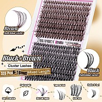 Diy Eyelash Extension Kit 320Pcs Individual Lashes Black Brown Mix 916Mm Lash Clusters Kit With Lash Bond And Seal And Lash App