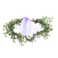 Vivivalue Woodland Flower Crown Elf Headband Fairy Headpiece Elven Circlet For Party Cosplay Halloween Renaissance Wedding Birth