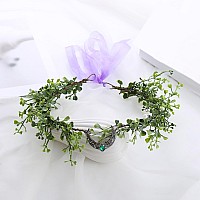 Vivivalue Woodland Flower Crown Elf Headband Fairy Headpiece Elven Circlet For Party Cosplay Halloween Renaissance Wedding Birth