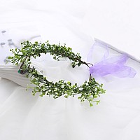 Vivivalue Woodland Flower Crown Elf Headband Fairy Headpiece Elven Circlet For Party Cosplay Halloween Renaissance Wedding Birth