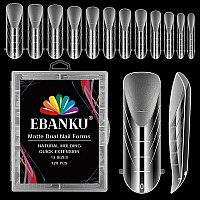 Ebanku Dual Forms For Poly Nail Gel 120Cs Ballerina Dual Nail Forms Molds Acrylic Nail Tips Full Cover 12 Sizes For Builder Nail