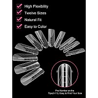 Ebanku Dual Forms For Poly Nail Gel 120Cs Ballerina Dual Nail Forms Molds Acrylic Nail Tips Full Cover 12 Sizes For Builder Nail