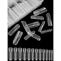 Ebanku Dual Forms For Poly Nail Gel 120Cs Ballerina Dual Nail Forms Molds Acrylic Nail Tips Full Cover 12 Sizes For Builder Nail