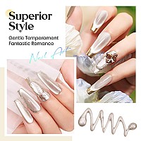 Mizhse Cat Eye Gel Nail Polish Silver Magnetic Gel Polish With Magnet Stick Metallic Mirror Chrome Powder Maillard Style Magic