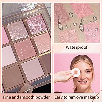 12 Colors Nude Brown Pink Matte Shimmer Eyeshadow Palette For Eye Makeup High Pigmented Tan Purple Eye Shadow Primers Powder Pal