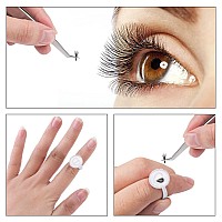 Akstore 200Pcs Disposable Makeup Glue Rings Plastic Nail Art Tattoo Glue Rings Holder Eyelash Extension Rings Adhesive Pigment H