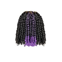 10 Inches 9 Packs Passion Twist Crochet Hairmixed Color Combo Pack7 Packs 1B2 Packs T1Bpurplepretwisted Pre Looped Synthe