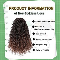 New Goddess Locs Crochet Hair 8 Packs 14 Ombre River Locs Crochet Hair Prelooped Faux Locs Crochet Hair With Curly End Boho Hi