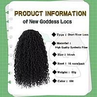 8 Packs New Goddess Locs Crochet Hair 14Inch River Locs Crochet Hair With Curly End Curly Faux Locs Crochet Braids Hair For Blac