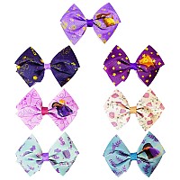 Disney Wish Kids Hair Bows Hair Accessories Set 7 Pcs 4 Inch Bow Bundle Hair Bows For Girls Different Print On Each Clip