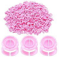 Miuffue Glue Rings For Eyelash Extensions 150 Pcs Smart Glue Holder Easy Fanning Glue Cups For Volume Lashes Pink