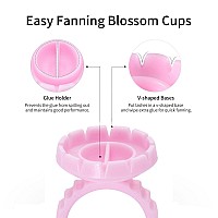 Miuffue Glue Rings For Eyelash Extensions 150 Pcs Smart Glue Holder Easy Fanning Glue Cups For Volume Lashes Pink