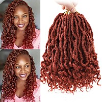 Leeven 7 Packs Faux Locs Crochet Hair With Curly Ends 10 Inch Prelooped Goddess Locs Crochet Braids Hair 84 Strands Copper Red