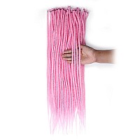 Quisduis 16 Inch 30 Strands Lavender Purple Dreadlock Extensions Synthetic Single Ended Dreads Thin Soft Crochet Dreads Extensi