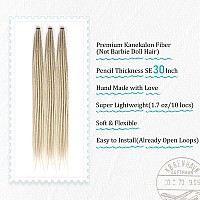 Quisduis 30 Inch 40 Strands 613 Blonde Dreadlock Extensions Synthetic Single Ended Dreads Thin Soft Crochet Dreads Extensions H