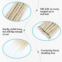 Quisduis 30 Inch 40 Strands 613 Blonde Dreadlock Extensions Synthetic Single Ended Dreads Thin Soft Crochet Dreads Extensions H