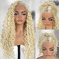 Lovsoul 26Inch 613 Blonde Deep Curly Lace Front Wig For Black Women 13X6 Hd Glueless Curly Lace Front Wigs Preplucked 200 Den