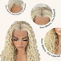 Lovsoul 26Inch 613 Blonde Deep Curly Lace Front Wig For Black Women 13X6 Hd Glueless Curly Lace Front Wigs Preplucked 200 Den