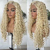 Lovsoul 26Inch 613 Blonde Deep Curly Lace Front Wig For Black Women 13X6 Hd Glueless Curly Lace Front Wigs Preplucked 200 Den