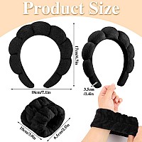 Skincare Headbands For Women Headband For Washing Face 3 Pack Spa Headband And 6 Pack Wrist Washband Set Sponge Terry Cloth Hea