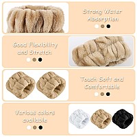 Skincare Headbands For Women Headband For Washing Face 3 Pack Spa Headband And 6 Pack Wrist Washband Set Sponge Terry Cloth Hea