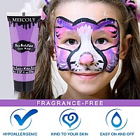 Meicoly Cream Light Purple Face Body Paint237Oz Large Tube Water Based Full Body Paint For Adults And Kidslavender Violet Fac