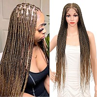 Brinbea 360 Hd Lace Front Braided Wigs Knotless Braided Wigs For Women Box Braid Wig Human Hair Blended Braided Lace Front Wigs