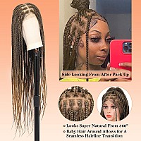 Brinbea 360 Hd Lace Front Braided Wigs Knotless Braided Wigs For Women Box Braid Wig Human Hair Blended Braided Lace Front Wigs