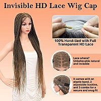 Brinbea 360 Hd Lace Front Braided Wigs Knotless Braided Wigs For Women Box Braid Wig Human Hair Blended Braided Lace Front Wigs