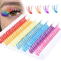 Colored Lash Clusters Colored Eyelash Extensions 140Pcs Wispy Lash Extension With Color Cluster Eyelashes Colorful Individual La