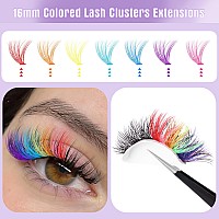 Colored Lash Clusters Colored Eyelash Extensions 140Pcs Wispy Lash Extension With Color Cluster Eyelashes Colorful Individual La