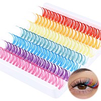 Colored Lash Clusters Colored Eyelash Extensions 140Pcs Wispy Lash Extension With Color Cluster Eyelashes Colorful Individual La