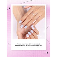 Melodysusie Semi Cured Gel Nail Strips Misty Blue Works With Any Nail Lamps Salonquality Long Lasting Easy To Apply Remov