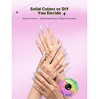 Melodysusie Semi Cured Gel Nail Strips Misty Blue Works With Any Nail Lamps Salonquality Long Lasting Easy To Apply Remov