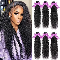 Suifengwu 12A Deep Wave Bundles Human Hair 28 30 32 Inch Deep Curly Human Hair Bundles 100 Unprocessed Brazilian Virgin Weave 3