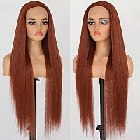 Aubree Reddish Brown Lace Front Wigs Human Hair Ginger Lace Front Wigs Long Straight Hair Red Brown Synthetic Lace Front Wigs Wi