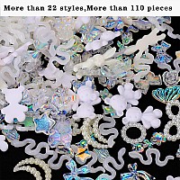 Cooslim 110 Pieces 3D Bow Nail Charms For Acrylic Nails Camellia Rose Flower Butterfly Bowknot Heart Bear Rabbit Star Bows Char