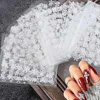 30 Sheets Christmas Nail Art Stickers Decals 3D Selfadhesive Snowflake Nail Stickers White Snowmen Santa Claus Elk Nail Supplie