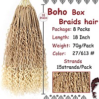 Beverlee 18 Inch Boho Box Braids 8 Packs Goddess Box Braids Crochet Hair Bohemian Hippie Braids Braiding Hair Box Braids With Cu