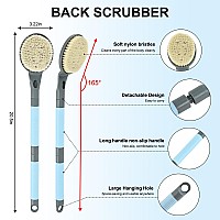 Back Scrubber Anti Slip For Shower 217 Detachable Back Bath Brush For Shower Back Scrubber Exfoliation And Improved Skin