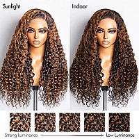 Sfd Highlight Ombre Lace Front Wig Human Hair Deep Wave 1B30 Black Brown Lace Front Wigs Pre Plucked 13X4 Ombre Curly Lace Fron