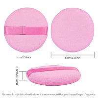 Flytianmy 9Pcs Powder Puffs 216 Inch Round Face Makeup Puff For Body Loose Powder Beauty Makeup Tool Pink