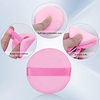 Flytianmy 9Pcs Powder Puffs 216 Inch Round Face Makeup Puff For Body Loose Powder Beauty Makeup Tool Pink