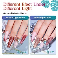 Mizhse Reflective Gel Nail Polish Sparkly Glitter Shiny Gel Polish Set 12 Colors Shimmer Diamond Christmas Soak Off Uv Led Manic