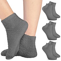 Janmercy 3 Pairs Aloe Socks Moisturizing Spa Socks Infused Socks Gel Sleeping Fuzzy Socks Dry Feet Socks Non Slip Lotion Socks F