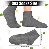 Janmercy 3 Pairs Aloe Socks Moisturizing Spa Socks Infused Socks Gel Sleeping Fuzzy Socks Dry Feet Socks Non Slip Lotion Socks F