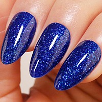 Imtiti Glitter Deep Blue Gel Nail Polish 05 Fl Oz Shimmer Sea Blue Gel Polish Uvled Soak Off Gel Nail Design For Spring And S