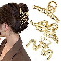 Mehayi 3 Pcs Metal Large Hair Claw Clips For Thick Heavy Hair Big Nonslip Hair Catch Barrette Jaw Clamp Strong Hold Claw Barr