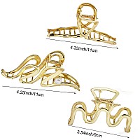 Mehayi 3 Pcs Metal Large Hair Claw Clips For Thick Heavy Hair Big Nonslip Hair Catch Barrette Jaw Clamp Strong Hold Claw Barr